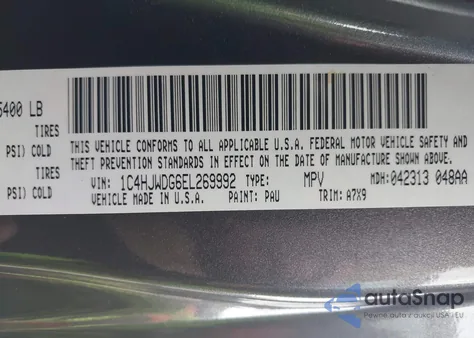 2014 Jeep Wrangler Unlimited Sport из США, поврежденный, VIN 1C4HJWDG6EL269992